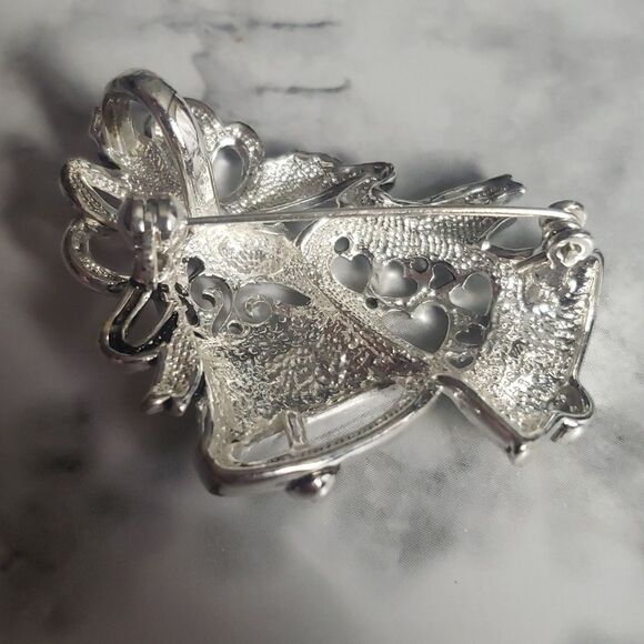 Silver Christmas Bells Brooche - Picture 2 of 5